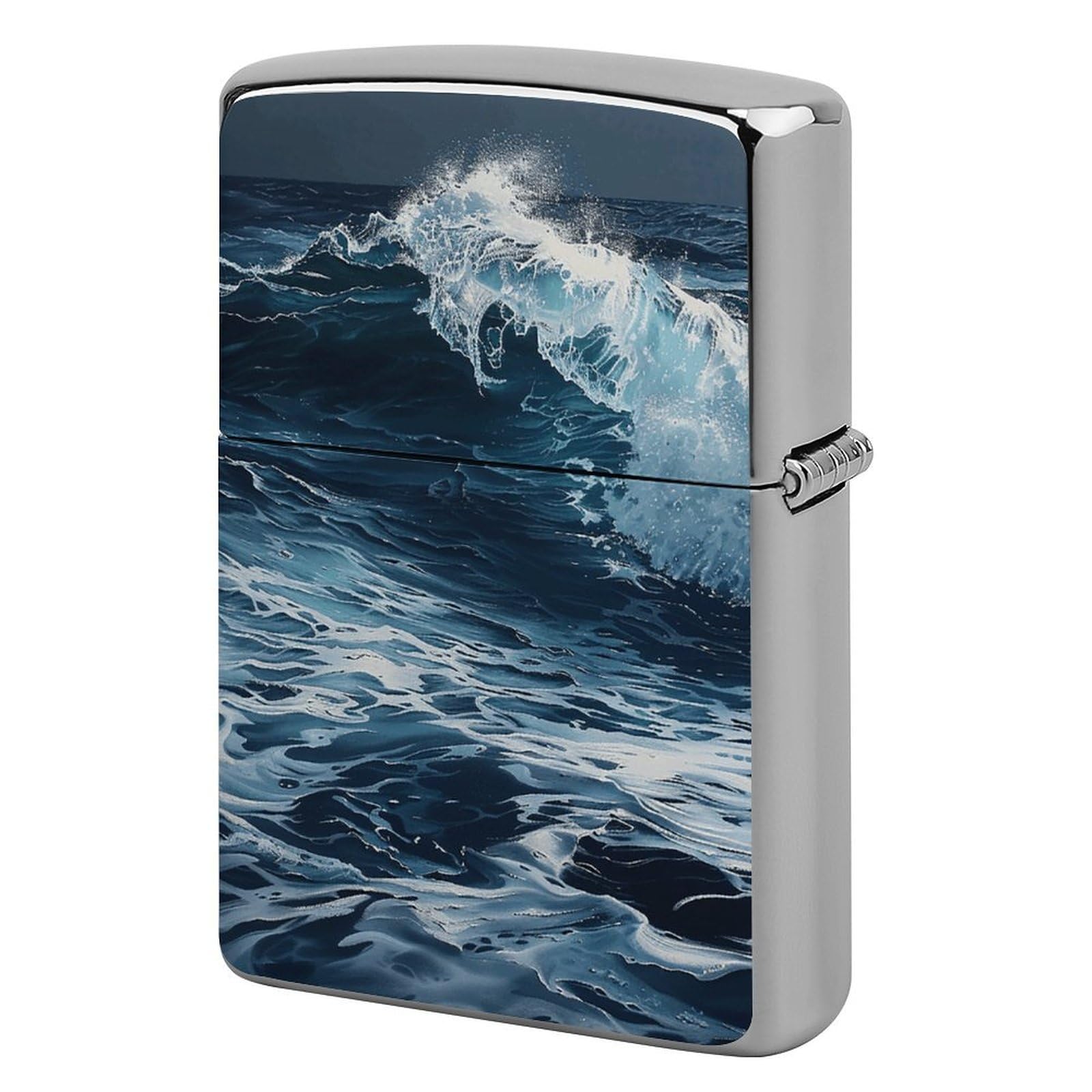 Waves in The Lighter Case Vintage Metal Lighter Cover Reusable Lighter Protective Sleeve Unique Design Personalized Lighter Sleeve Holder Against Dust and Scratches