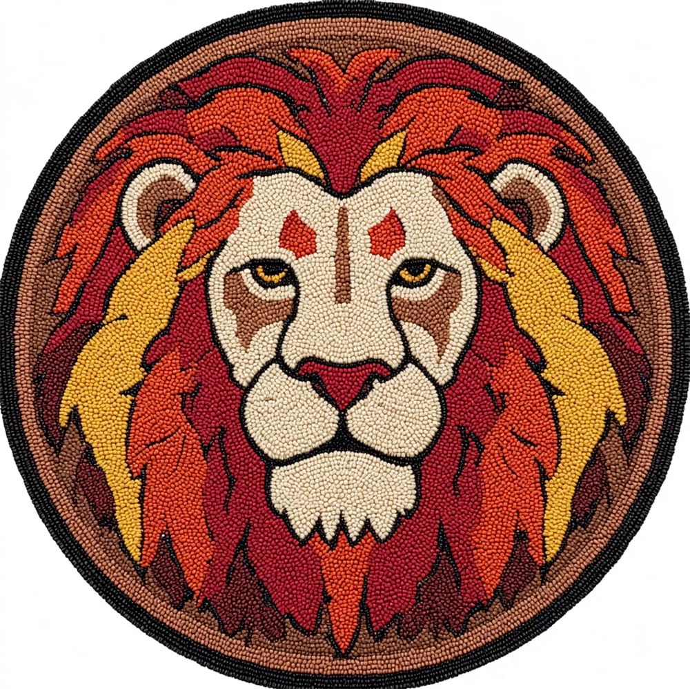 kitphoenix Rug Making Kit for Adults Wild Lion Head Brown