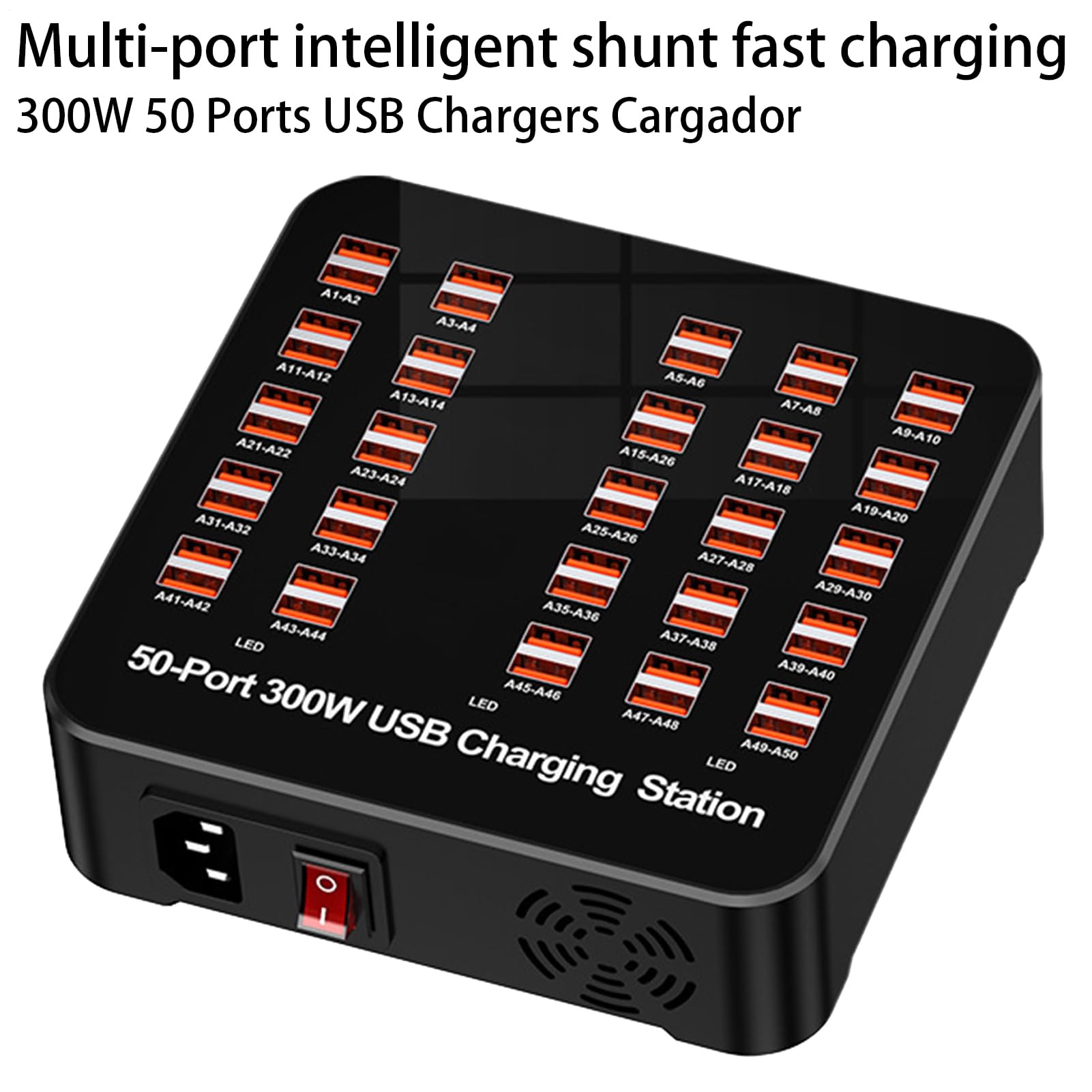 USB Schnellladestation | Mehrfach-Ladegerät mit mehreren Anschlüssen - Tragbare Steckdose Für Smartphone Tablet Computer Unterwegs Zuhause