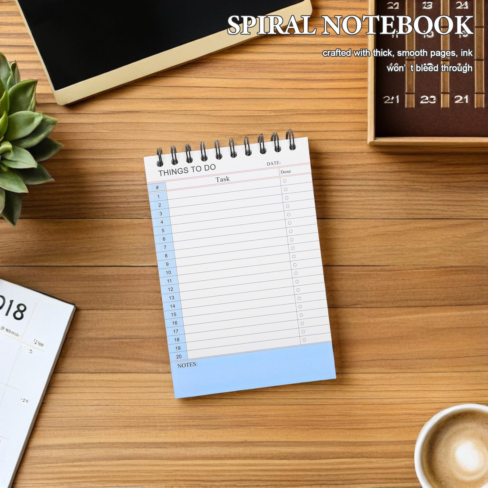 PLAFOPE 2 Paquetes cuaderno organizador planificador diario planificador escolar Cuaderno de espiral pequeño de notas Sky-blue