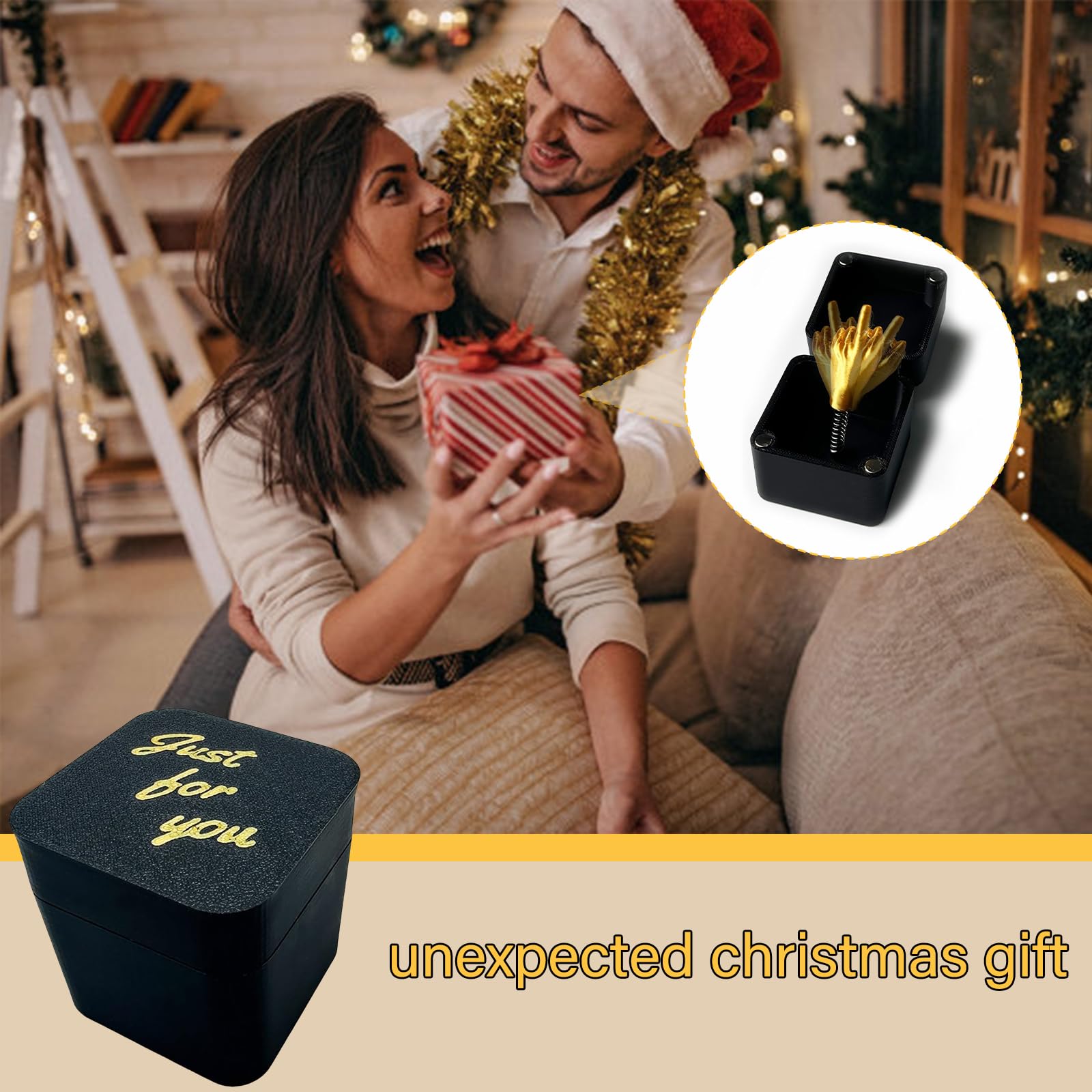 Brateuanoii Coffret Cadeau Surprise Du Majeur, Pop-Up Drôle Doigt d'Honneur Pour Adultes - Cadeau De Noël Fantaisie
