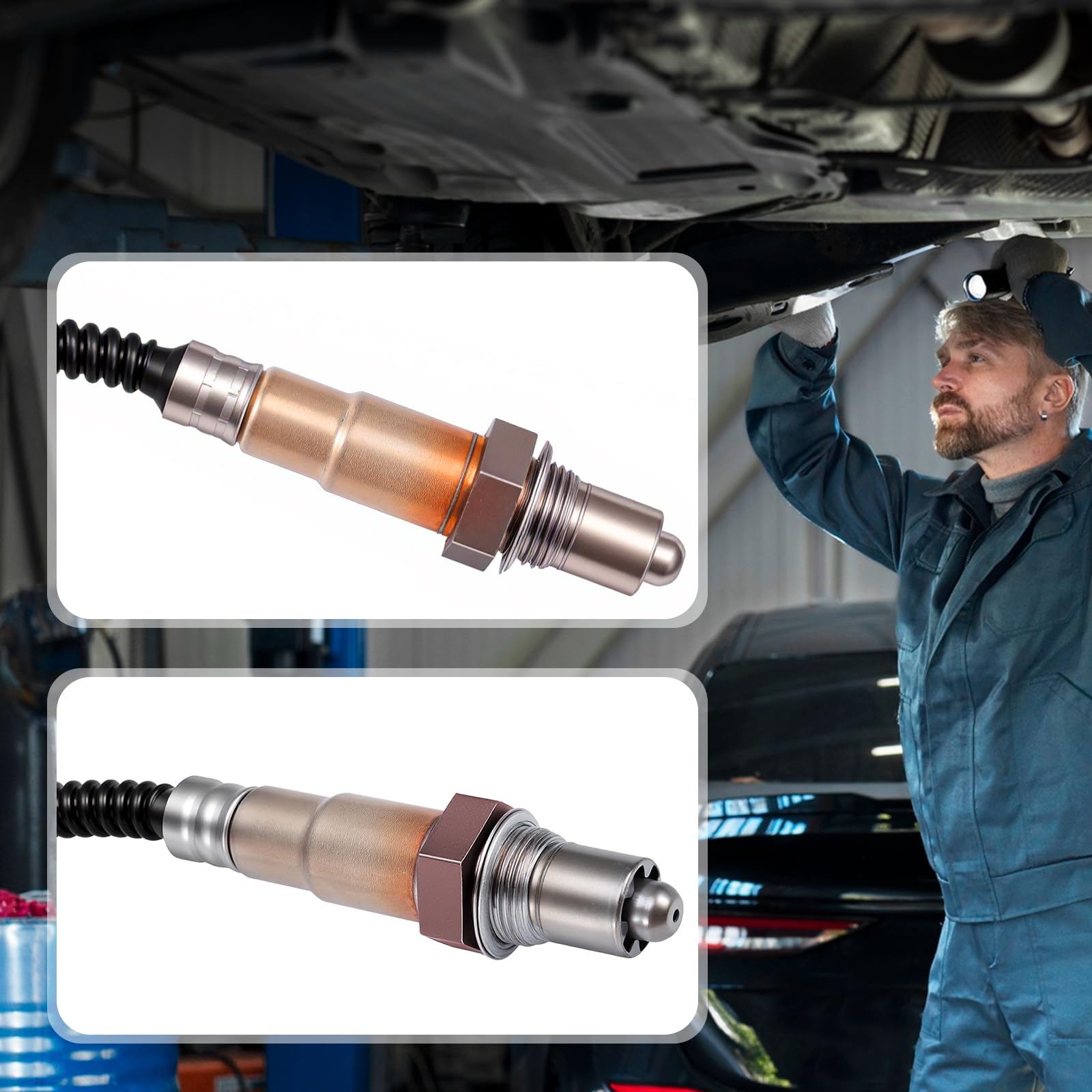 Capteur d'Oxygène Arrière - Compatible avec Citroën, Peugeot et Fiat Qubo 1.4L - OEM Références 9636876580, 96368765, 9636968380
