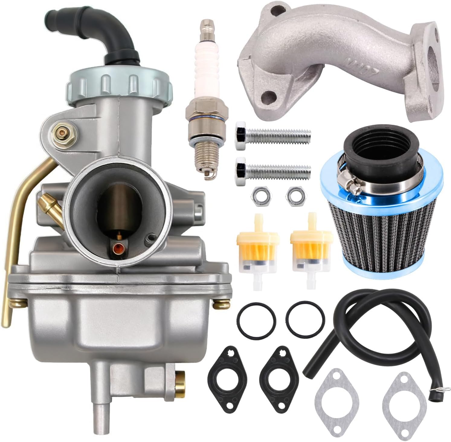 HOOAI PZ20 Carburetor for Kazuma Baja 50cc 70cc 90cc 110cc 125cc TaoTao 110B NST SunL Chinese Quad 4 Stroke ATV 4 Wheeler Go Kart Dirt Bike Honda CRF50F XL75 CRF80F XR50R with Air Fuel Filter