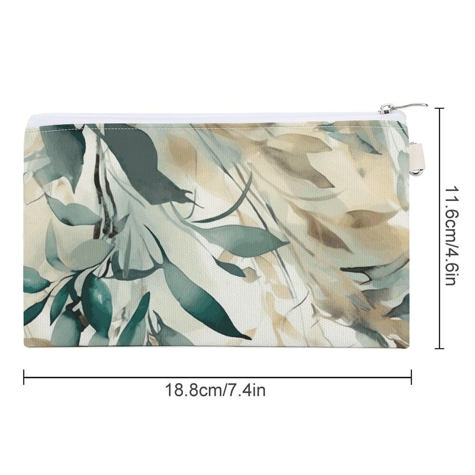 GPFVSJW Leaves on White Background Canvas Wallet, Large Capacity Handbag Long Wallet Bi-Fold Wallet Change Purse Rfid Blocking Credit Card Holder Wallet for Women Men