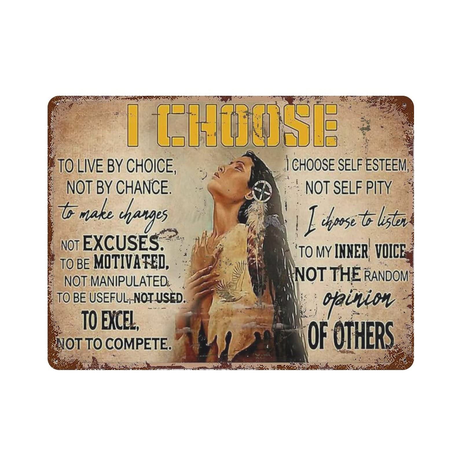 AOOEDM I Choose Metal Tin Signs for Man Cave Funny Art Wall Plaque Kitchen Bar Sign Coffee Shop Garage Wall Decor Hanging Decor