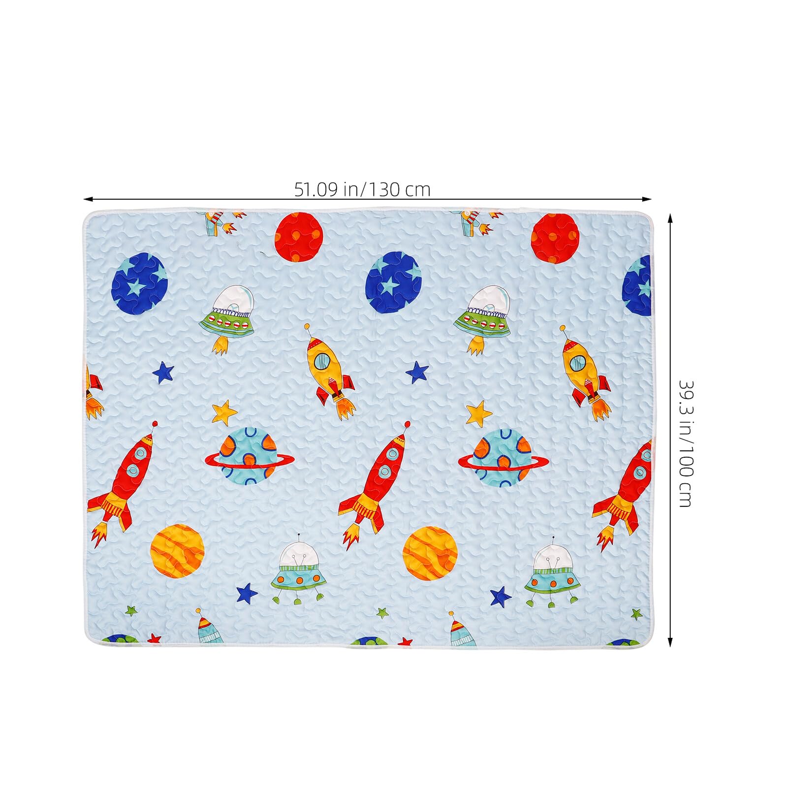 BESPORTBLE Tapis D’éveil Antidérapant Et Anti-éclaboussures Pour Bébé, Taille 100x130 Cm, Coton Bleu, Protection De Sol Sous Chaise Haute Pour Activités Et Jeux D’éveil Des Nourrissons
