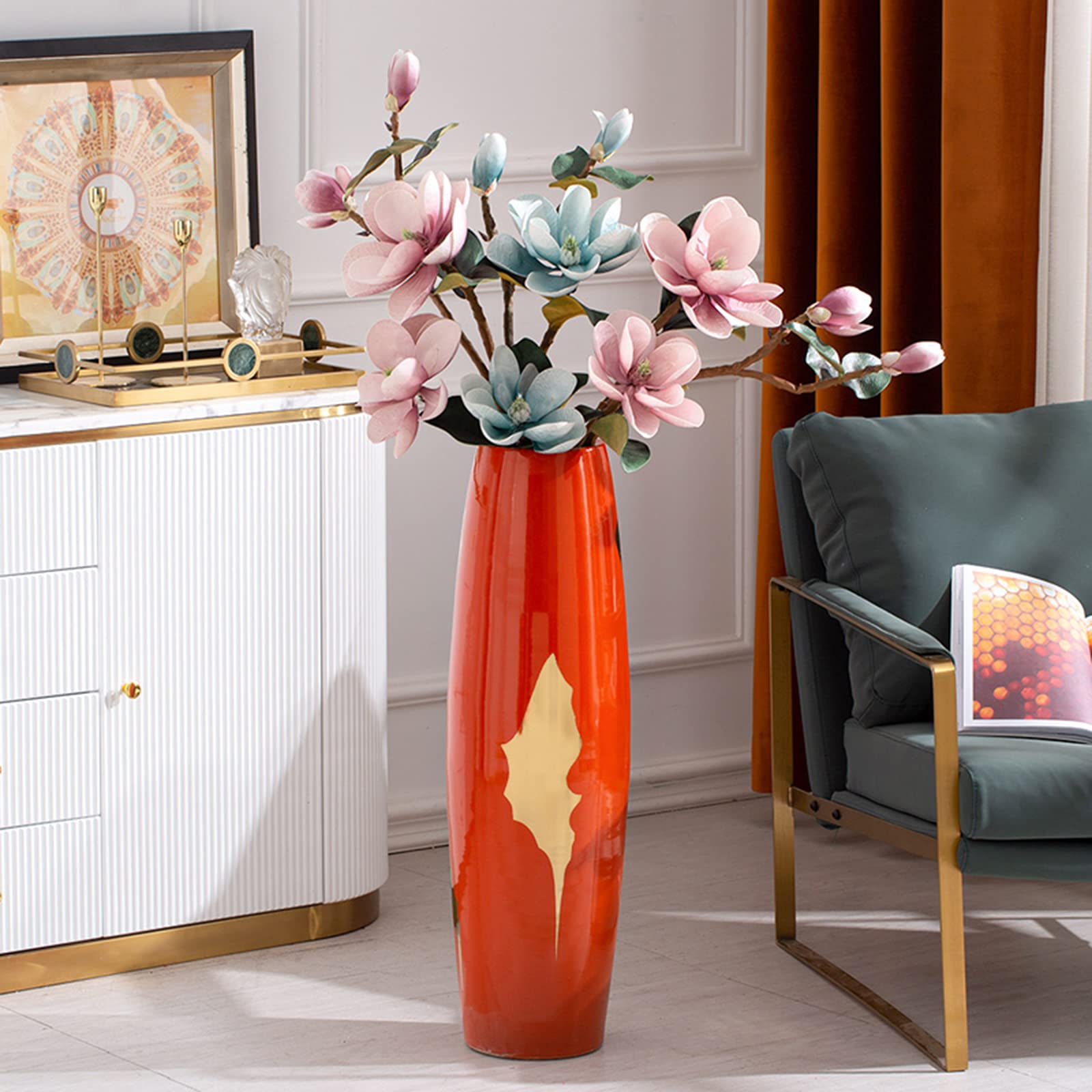 Amazon.com: Orange Large Vase (Size:20 * 60CM) : Home & Kitchen