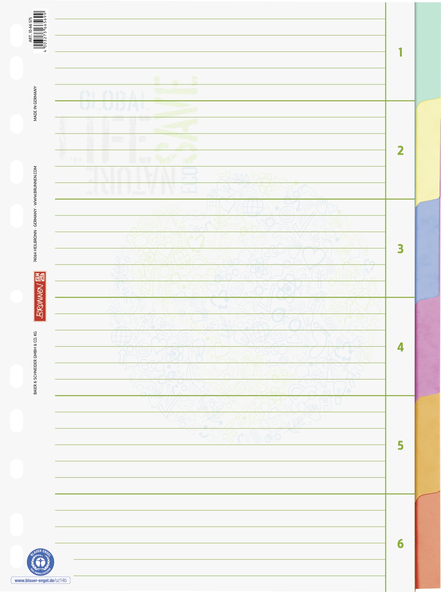 10 raccoglitori ad anelli, formato A4, 6 pz, blu