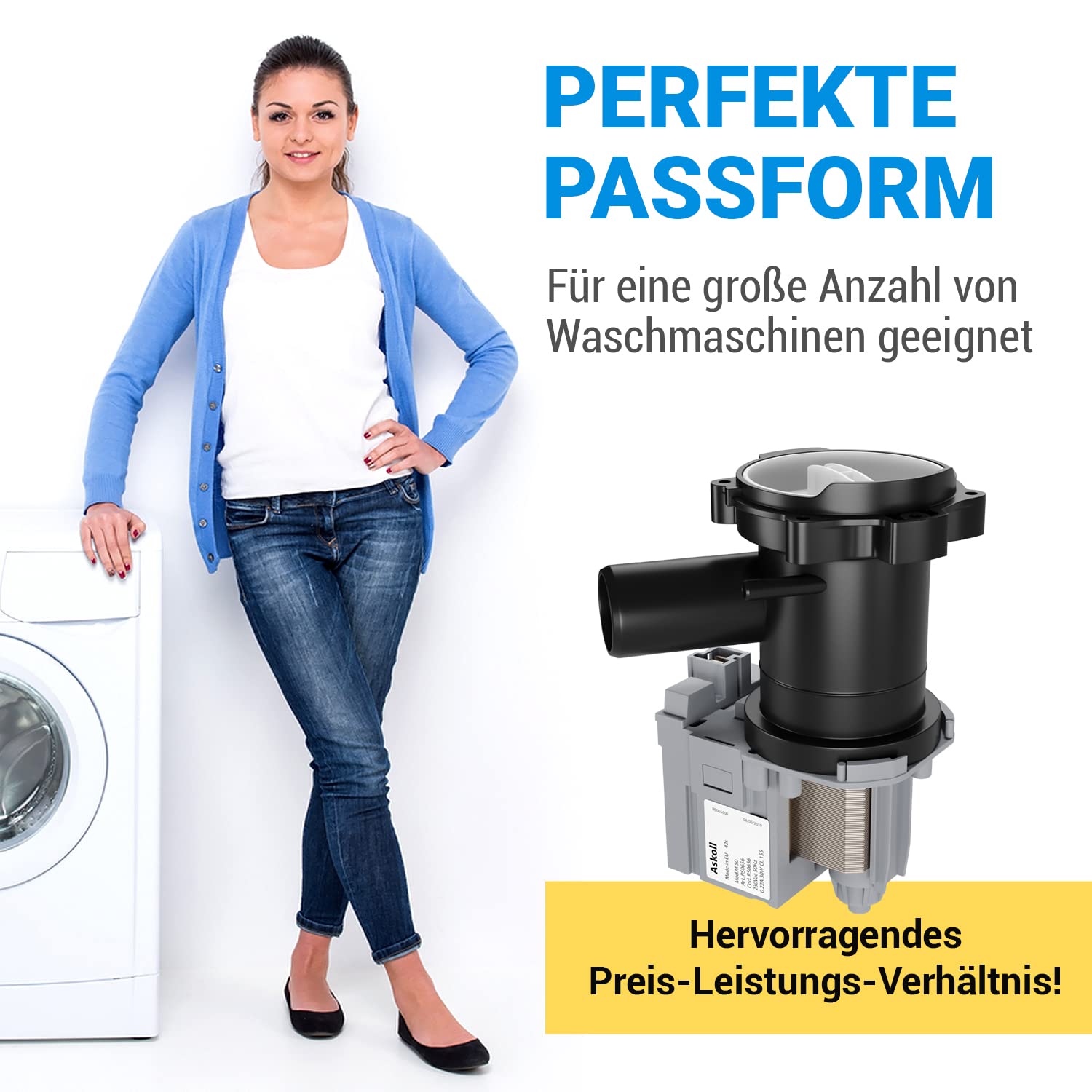 VIOKS Pralka pompa ściekowa zamiennik pompy odpływowej Bosch 00145787 i pompa wodna Bosch, Siemens iQ300