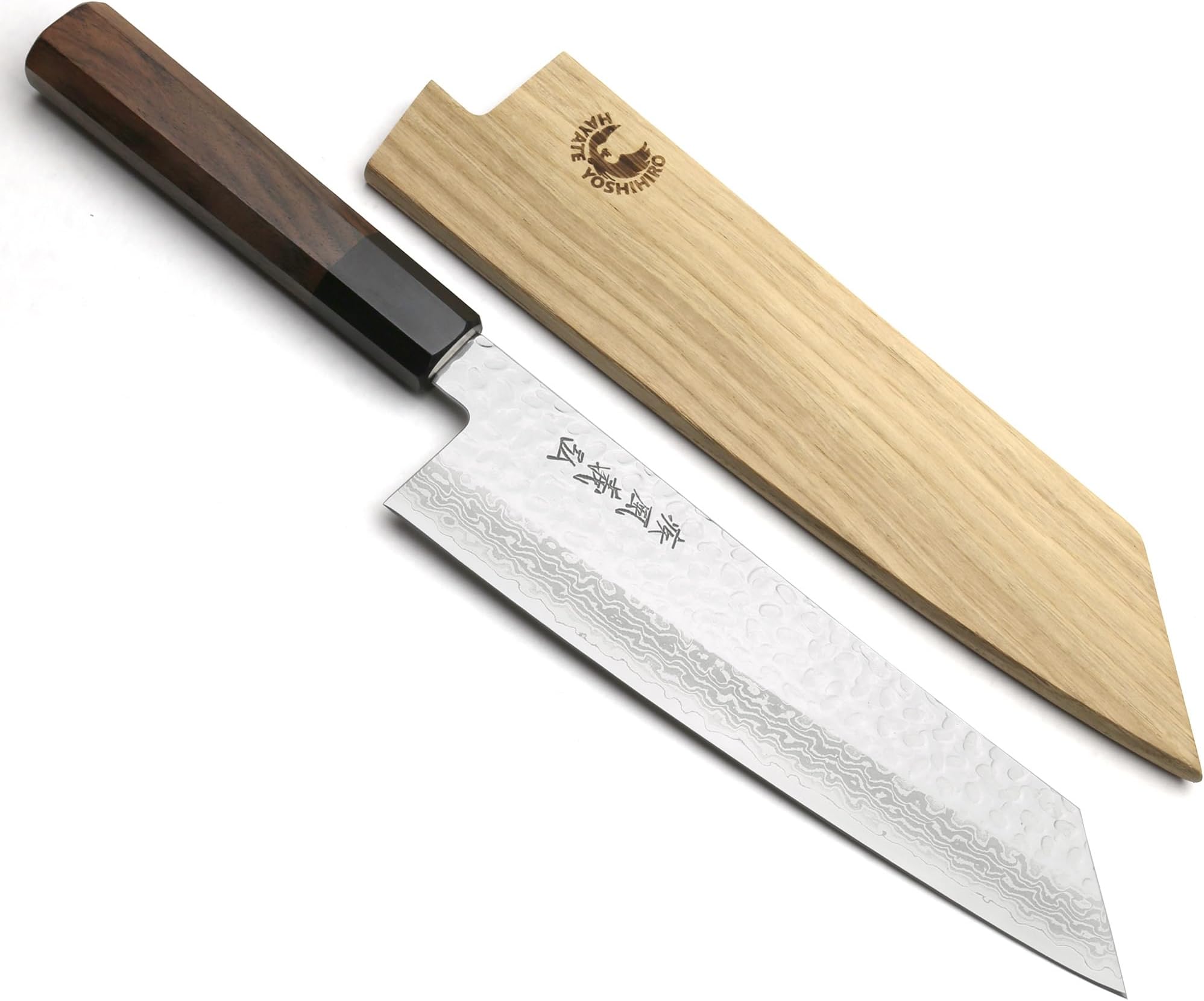 Yoshihiro VG10 46 Layers Hammered Damascus Kiritsuke Japanese Multipurpose Knife Rosewood Handle (8.25" (210mm) & Saya)