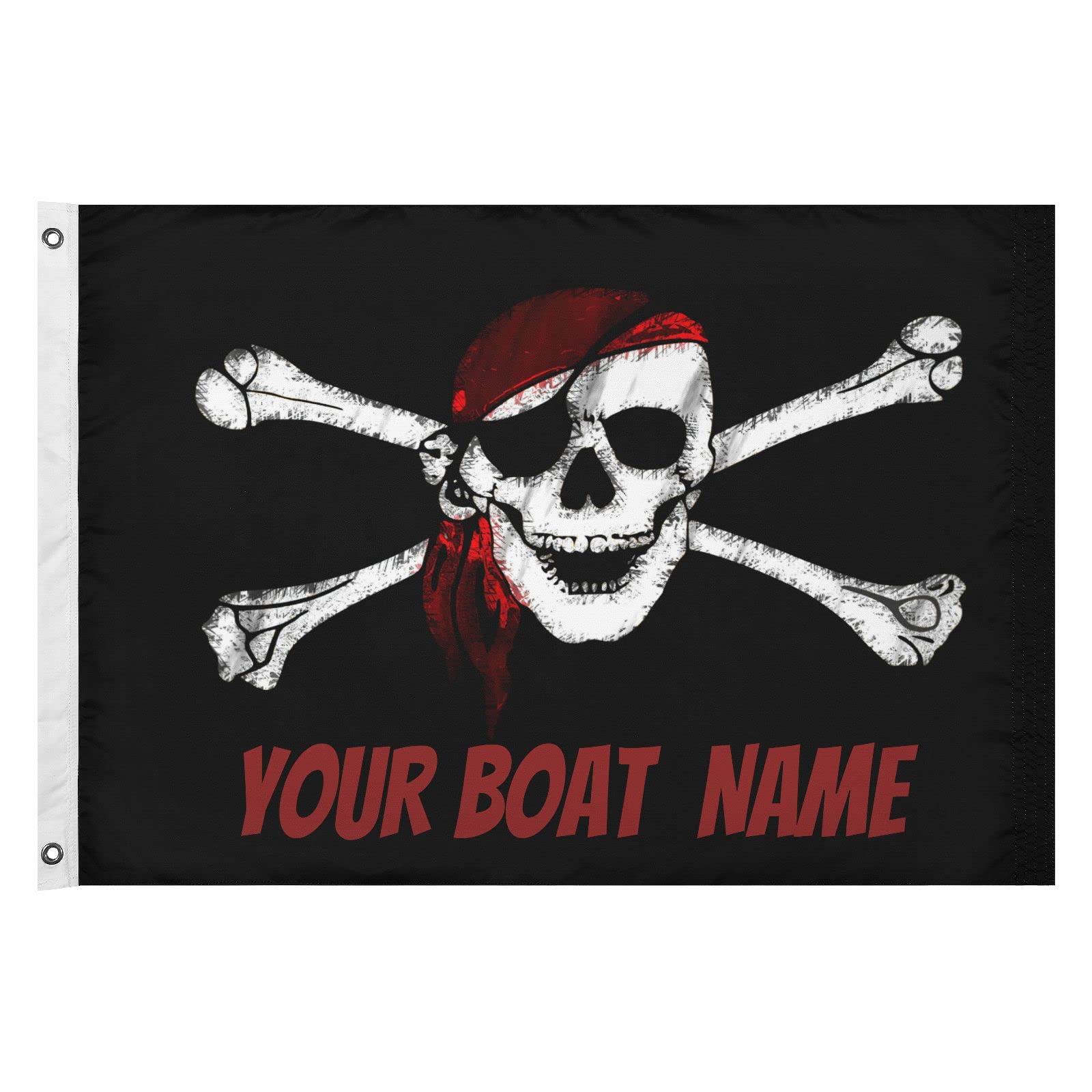 Drapeau De Bateau Double Face Avec Texte Personnalisé - Drapeau Tête De