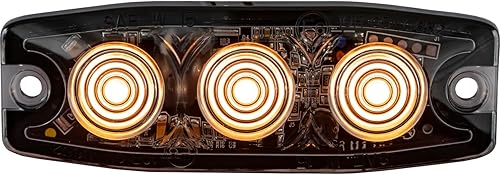 Buyers Products 8892230 - Luz estroboscópica ámbar de 3.5 pulgadas, 3 LED, montaje adhesivo o permanente, 12 patrones de flash, luces de advertencia