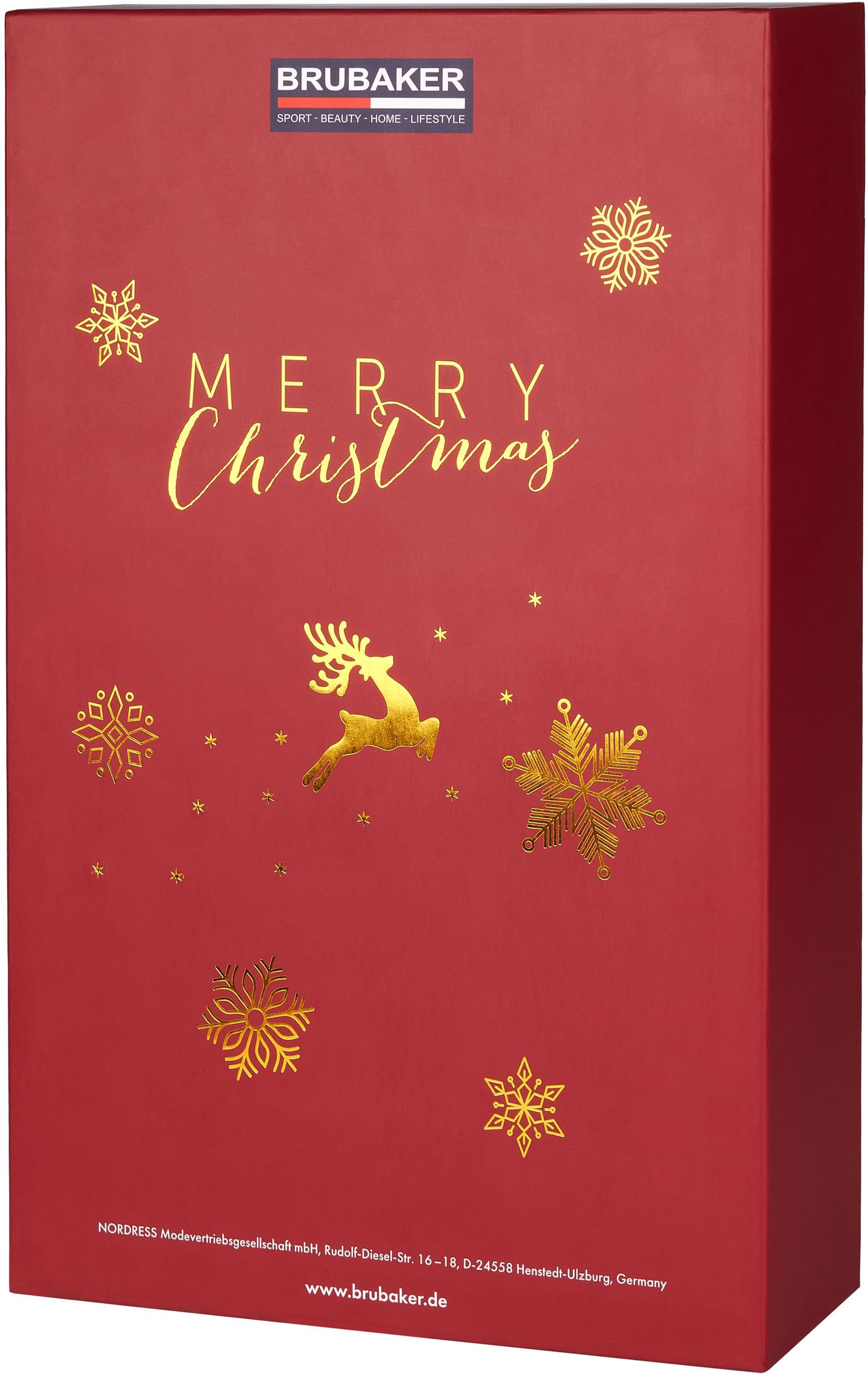 BRUBAKER Adventskalender zum Befüllen - Rot Grün Gold - 39 cm | Traditionelles Weihnachten - DIY Weihnachtskalender mit 24 Türchen für Gutscheine, Süßigkeiten und andere Überraschungen