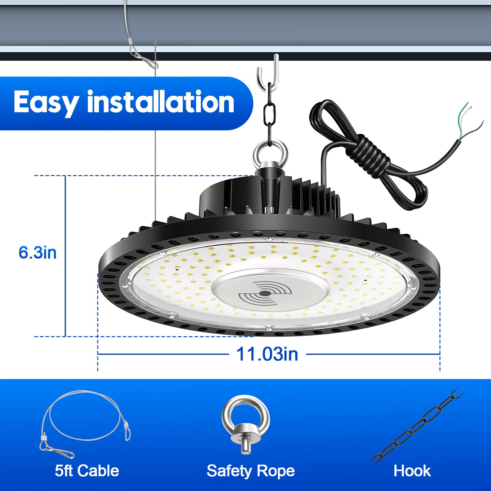 10 Pcs UFO LED High Bay Light with Motion Sensor and Remote Control 150W 22500lm Smart Led Shop — view 8