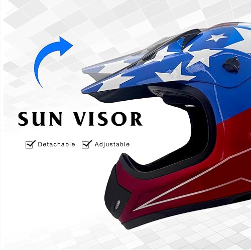 Miniatura 4 de KRN Casco todoterreno para adultos, casco ATV aprobado por DOT, casco de motocross dirt bike para motocicleta KY-128