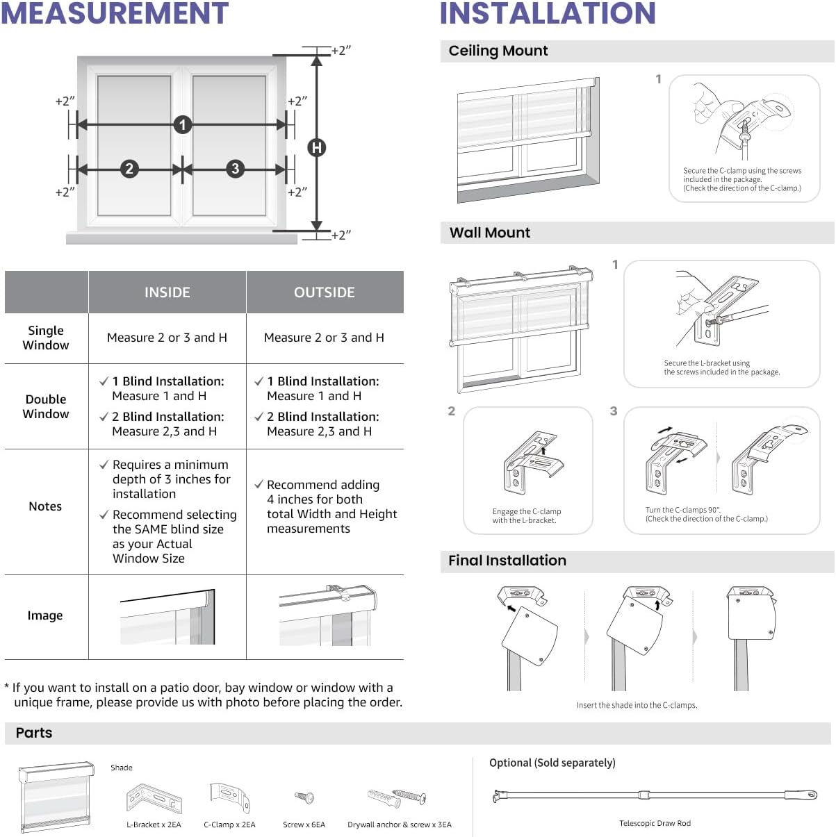 FOIRESOFT Standard Cordless Custom Blackout Zebra Roller Shades and Blinds for Windows [Bonita, Brown, W 20-81 x H 20-84 inch] Dual Layer Sheer Room Darkening, Select 1x1 for Custom