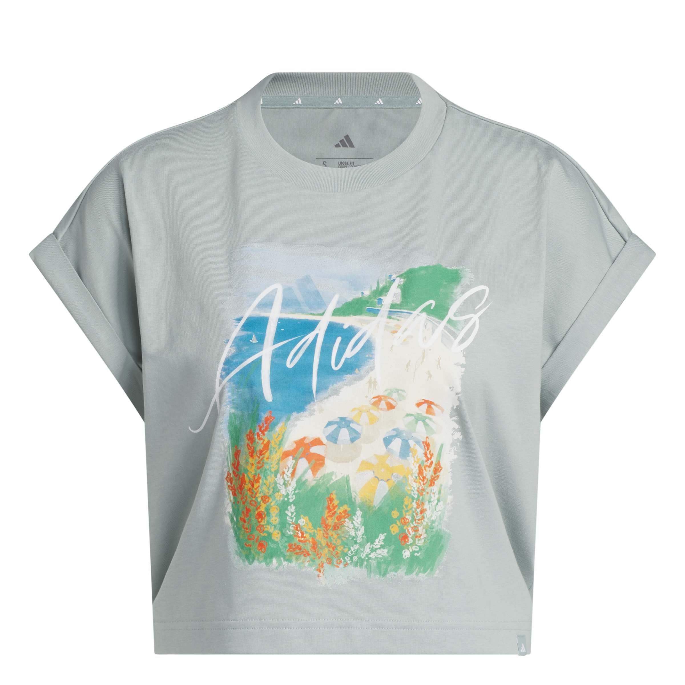 adidas Women's Summer Romance Graphic T-Shirt, Wonder Sage, XS