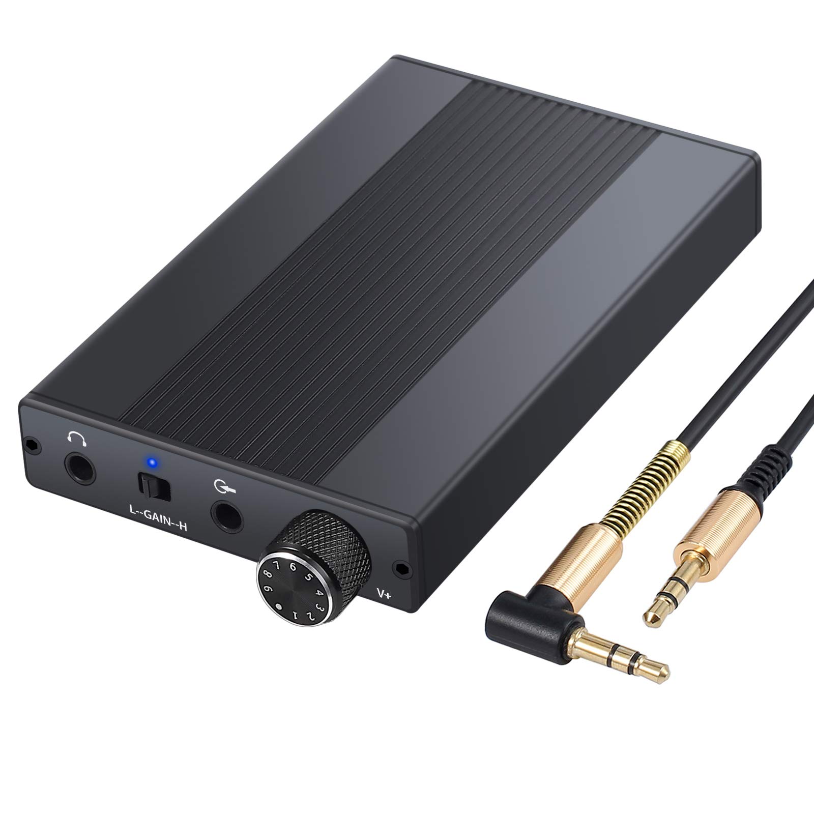 LiNKFOR Portable Headphone Amplifier 16-500 Ohms Headphone Amplifier Rechargeable 3.5mm HiFi Earphone Amplifier Suitable for High Impedance Headphones MP3 MP4 and Computers