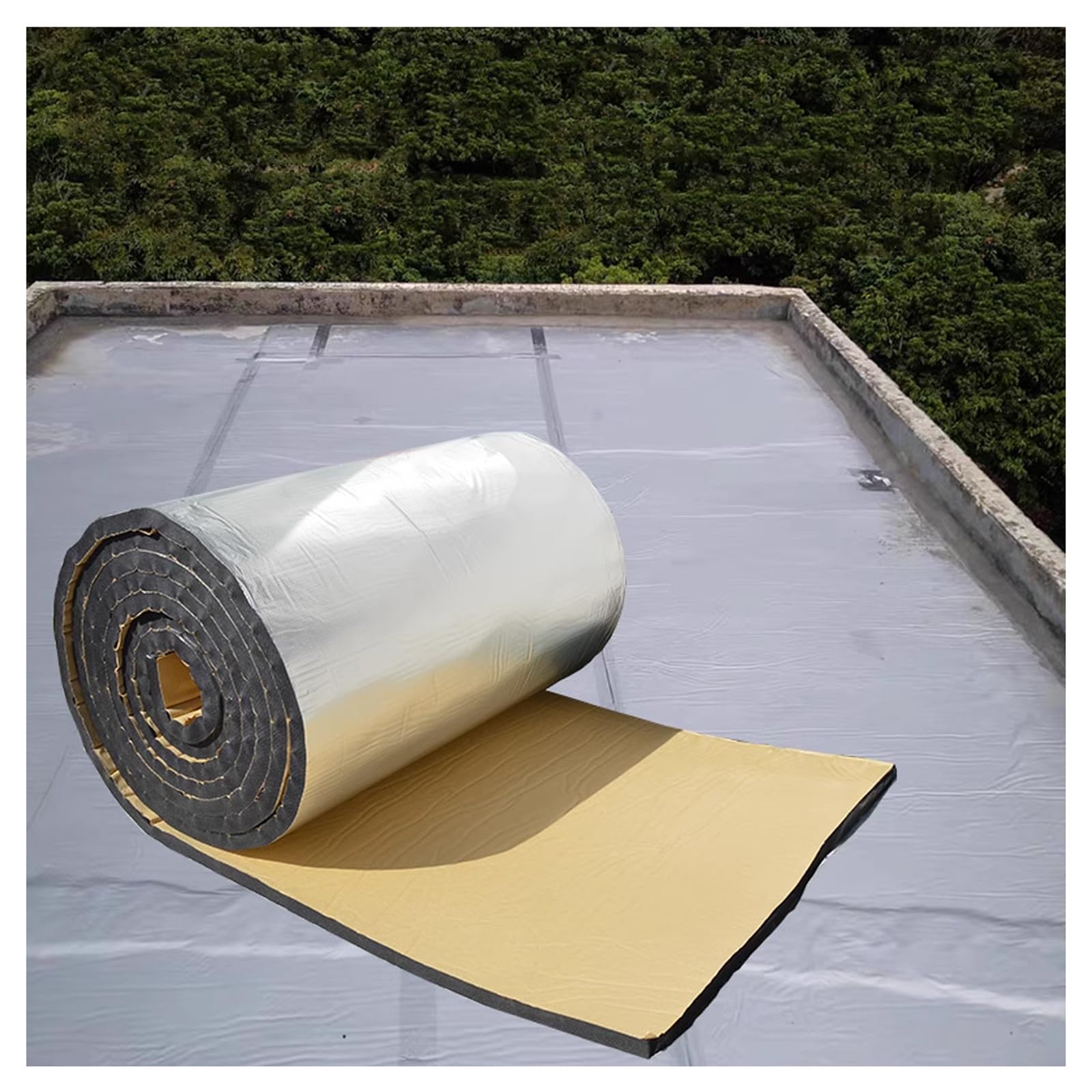 Tapis Amortisseur D'isolation Phonique Thermique De Voiture,Tapis d' insonorisation de Voiture,Mousse insonorisante insonorisation phonique,pour Le Moteur/Toit/fenêtre(10MM(THK),1 * 10M (10m²