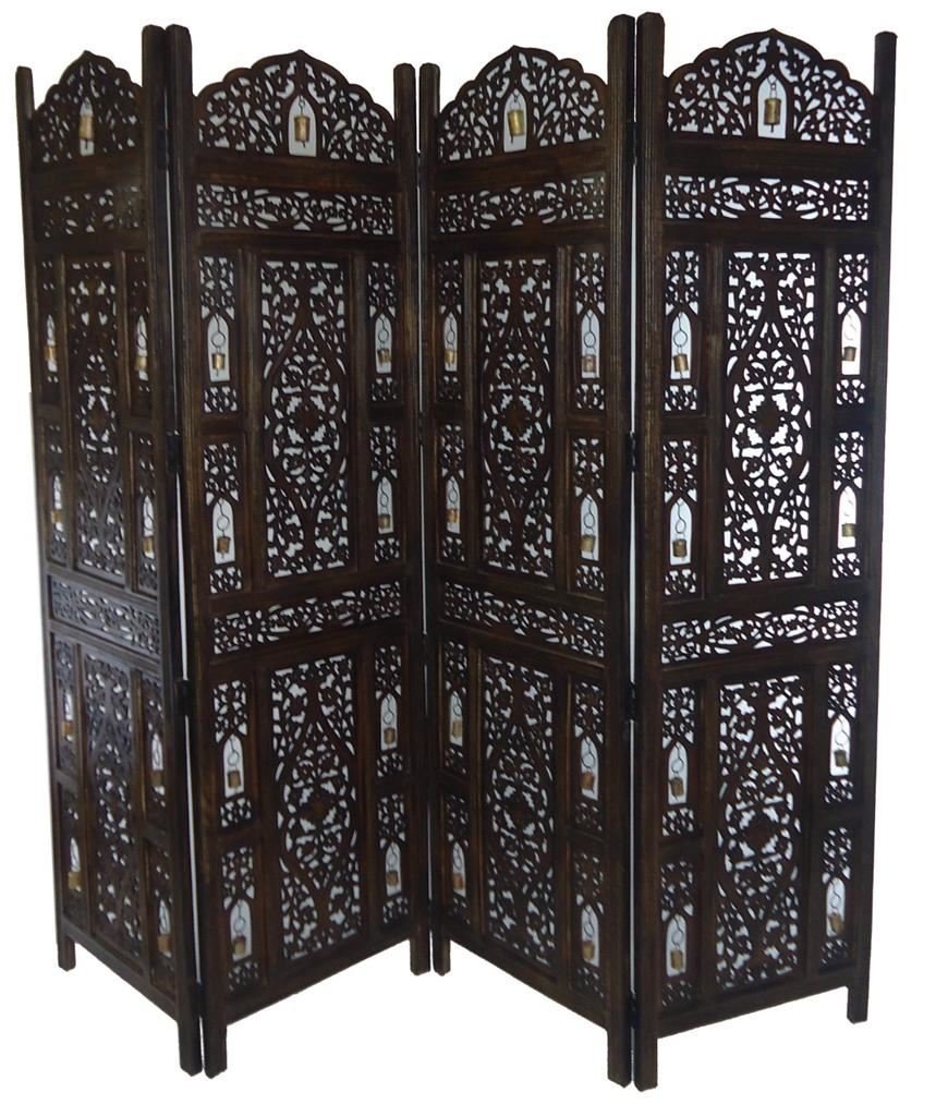 Buy topfurnishing 4 Panel Heavy Duty Carved Indian Wooden Bells Design