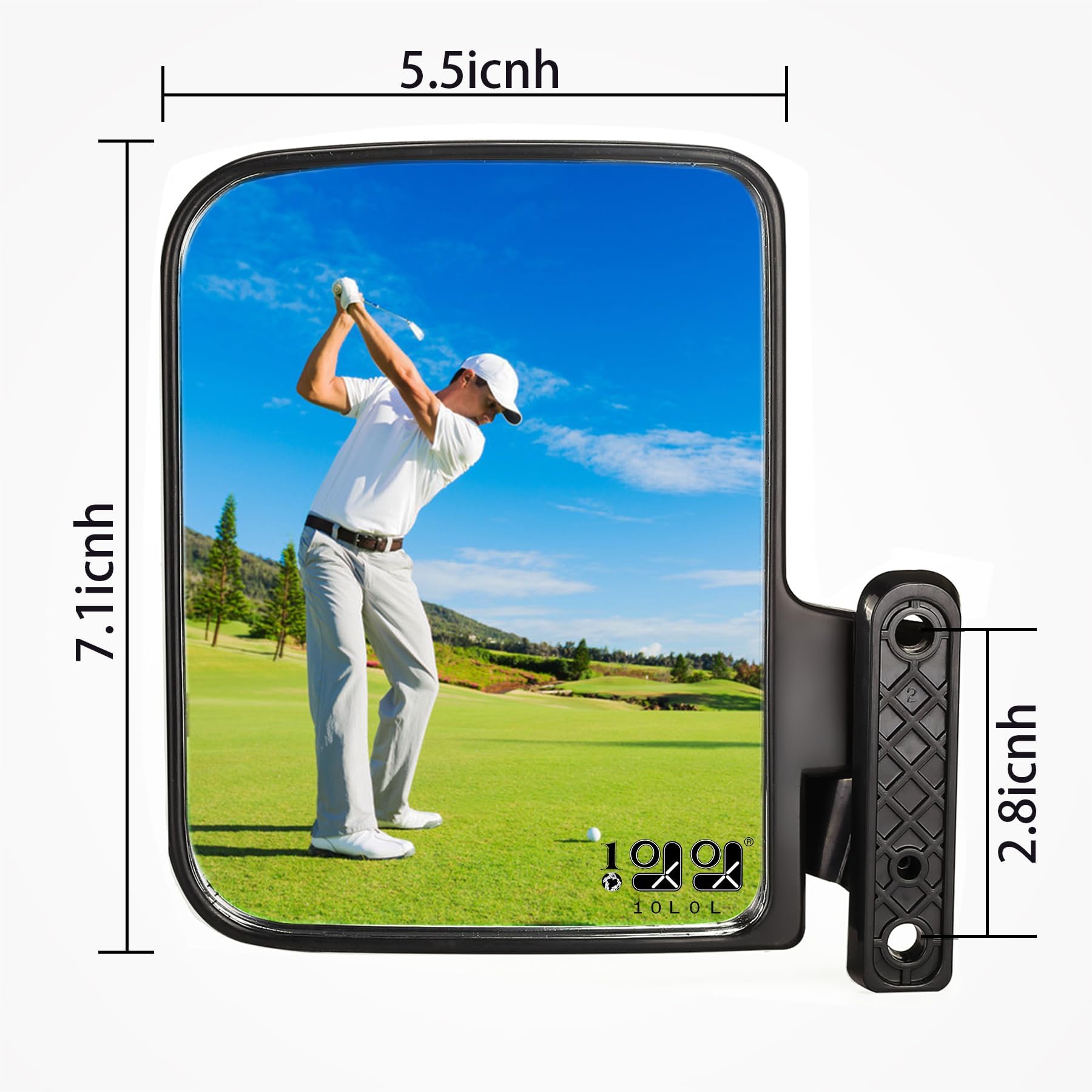 10L0L Golf Cart Side Mirrors Compatible with Yamaha Club Car EZ-GO and Others Round or Square Tube Golf Cart Roof Bracket - Image 4