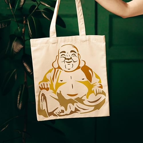 Miniatura 5 de FINGERINSPIRE Plantilla de Buda de 11.8 x 11.8 pulgadas, plantillas reutilizables para pintar de plástico Maitreya Buda, plantilla para proyectos de