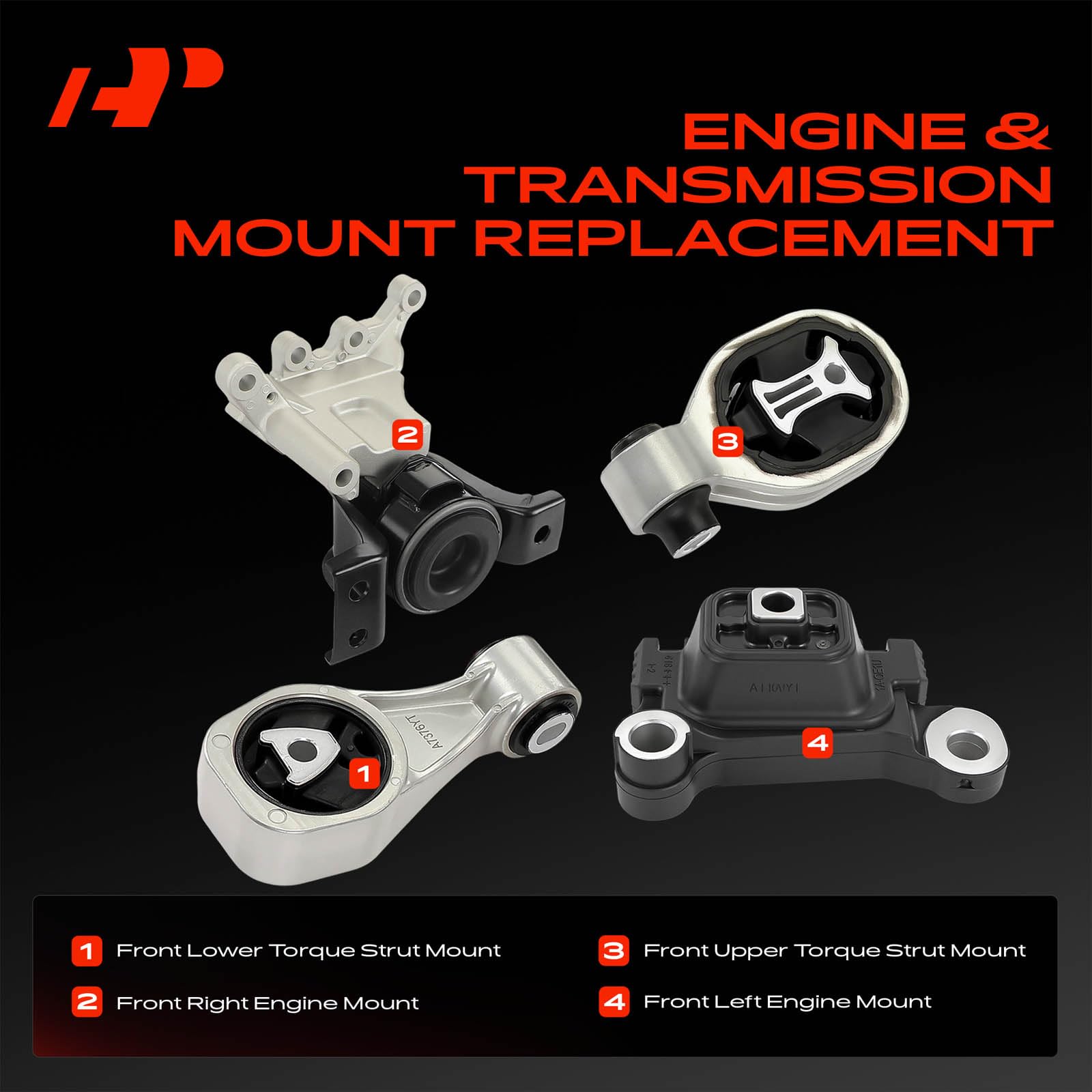 その他 umo A-Premium 4PCS Engine Motor Mount and Torque Strut Mount Kit