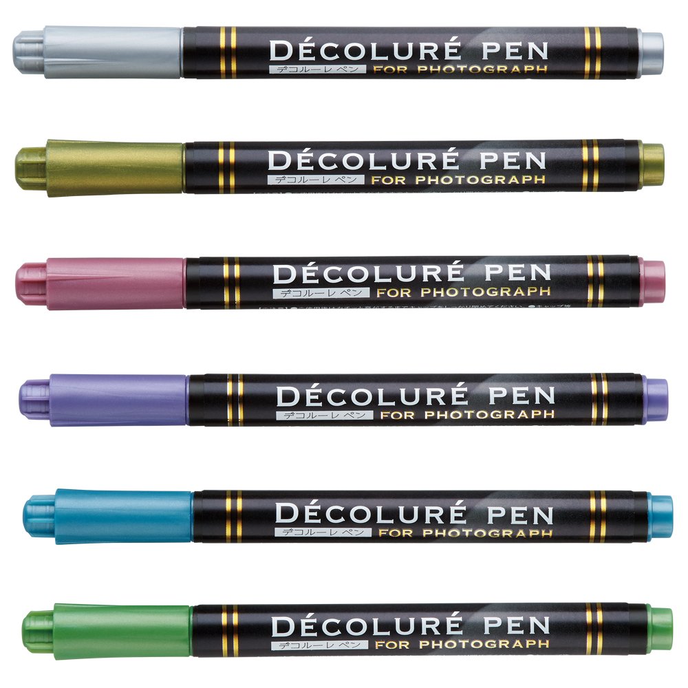 Nakabayashi Decolure Pen 6色セット Amazon.co.jp: ナカバヤシ デコルーレペン メタリック 写真