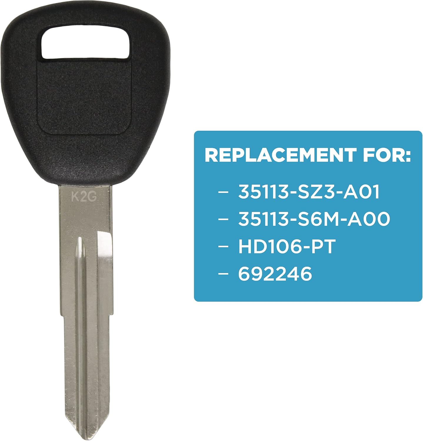 Keyless2Go Replacement for New Uncut Transponder Ignition ID 13 Chip Car Key HD106 (2 Pack)