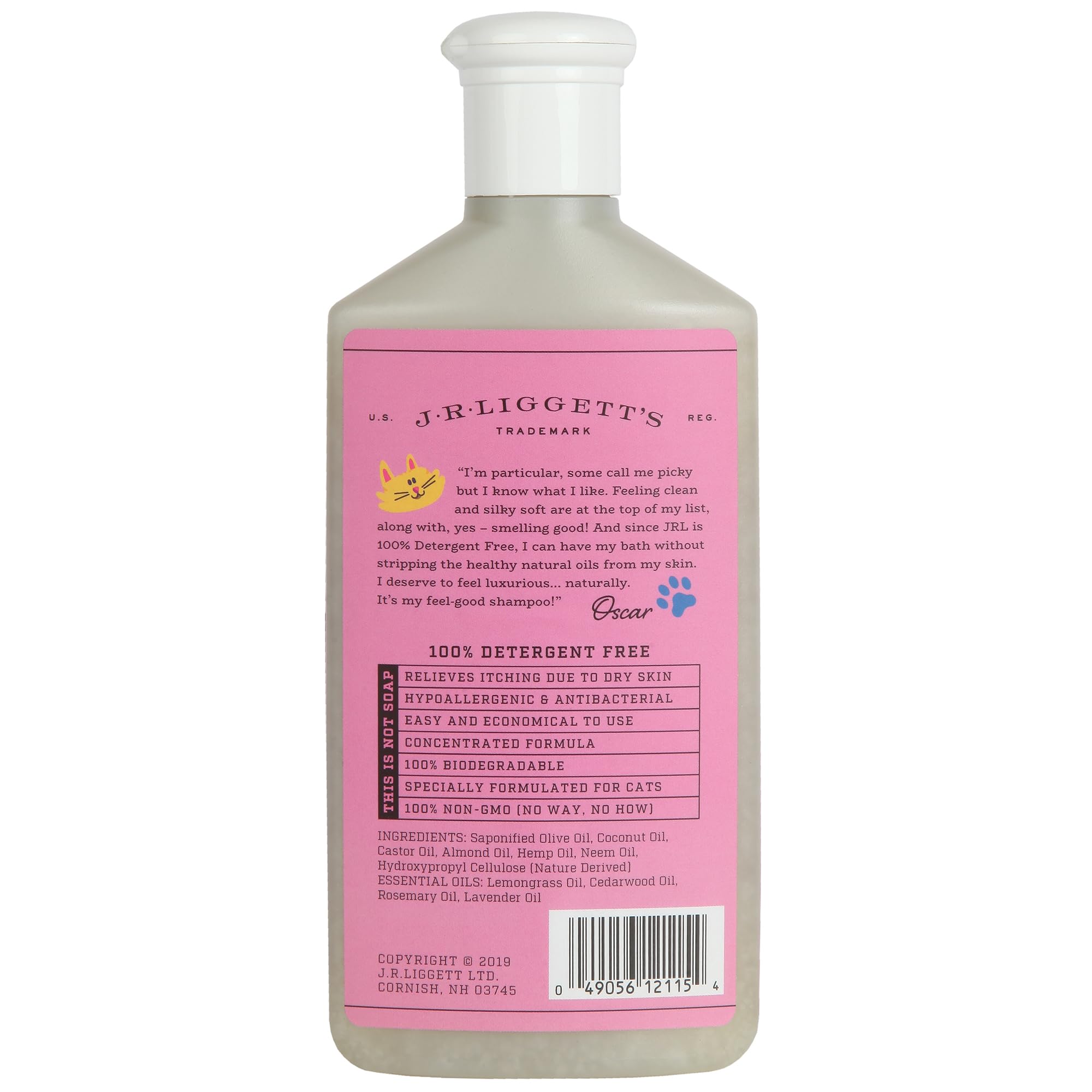 J·R·LIGGETT'S Cat Liquid Shampoo Great for Sensitive Skin | Relieves Dry, Itchy Skin | Hypoallergenic Formula | 100% Detergent-Free and Clear Shampoo, 100% Ecologically Correct, Non-GMO, 8.45 oz.