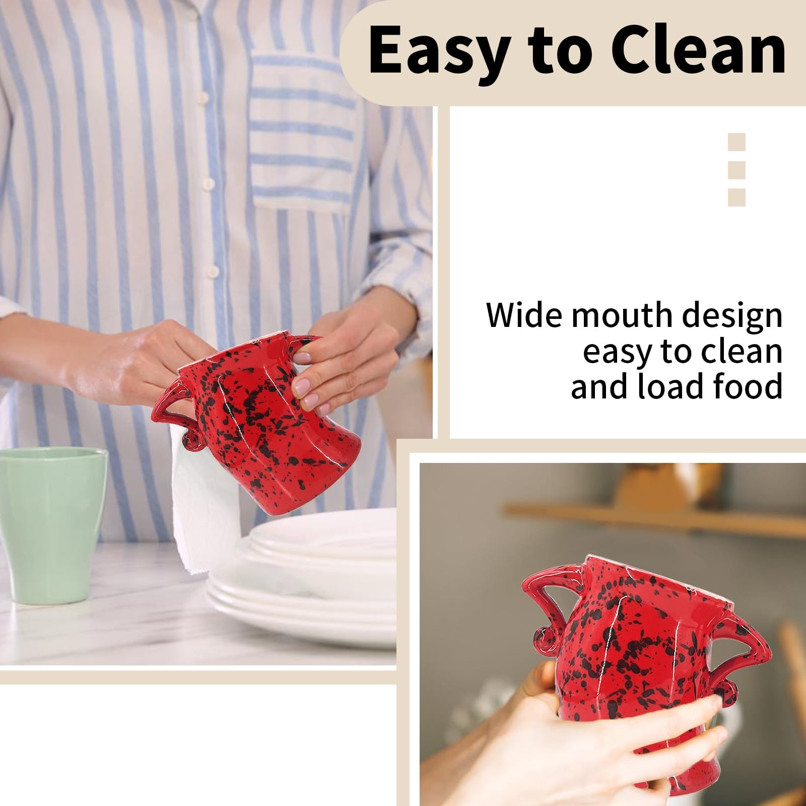 Recipiente de cerámica con actitud, bonito tarro de cerámica con tapa hermética para almacenamiento de alimentos, recipiente decorativo rojo de cocina para granos de café, té, azúcar, sales