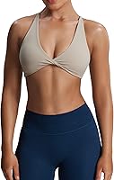 AOXJOX Women's Sienna Twist Sports Bra - Buttery Soft Yoga Crop Tank with Padding for Low-Impact Workouts
