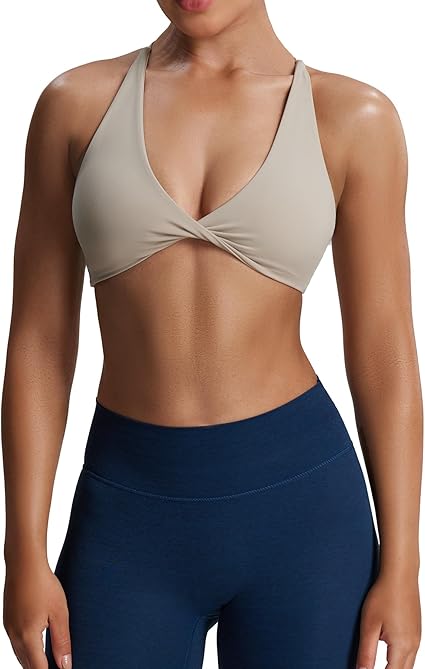 Aoxjox Women's Workout Sports Bras Fitness Sienna Low Impact Bra Yoga Crop Tank
