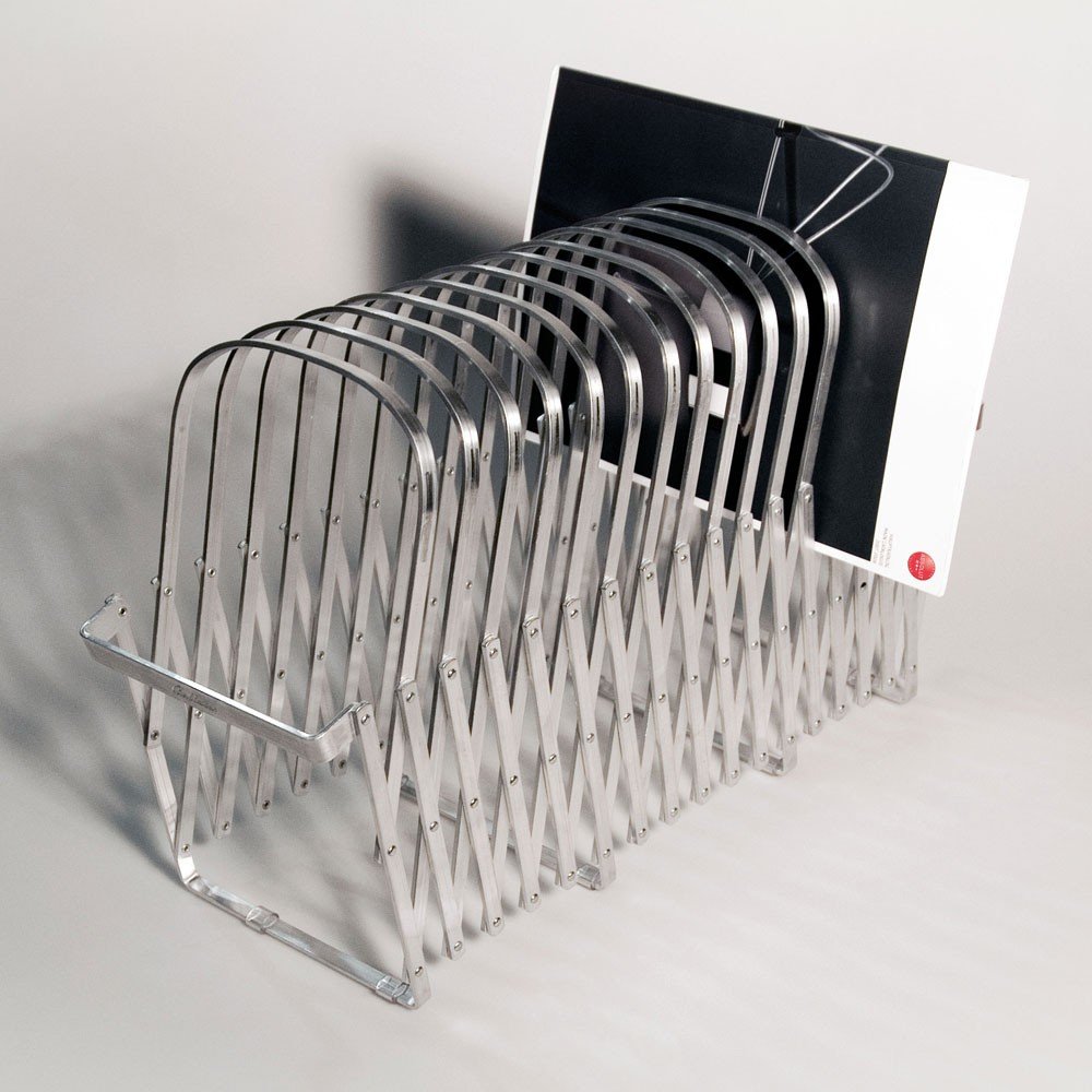 Radius Collator 10 Fächer Zeitungshalter – Moderner Zeitschriftenhalter aus Aluminium, variabler Zeitungsständer mit 10, 12 oder 18 Fächern, Wandhalterung oder Standmodell für Bad, Küche & Büro