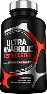 Ultra Anabolic Testosterone Booster for Men | Testosterone Support Formula for Muscle Growth Energy & Libido Enhancer | Magnesium Zinc Test Boost Supplement | 90 Vegan Capsules