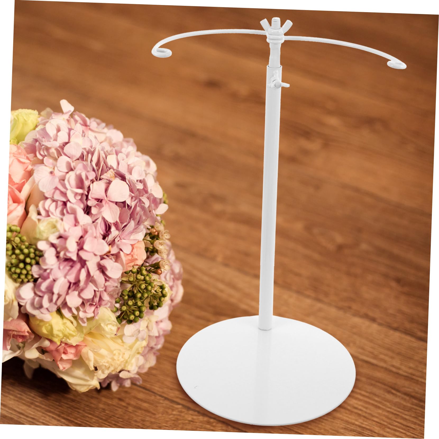 Toddmomy Supporto per Bouquet Regolabile in Ferro Bianco, Stelo Stabile
