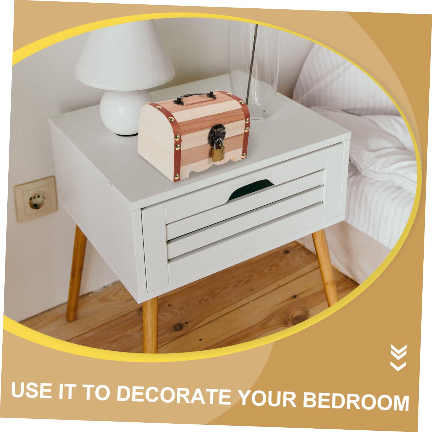 VICASKY 3pezzi Banca Per Monete Legno Decorativa Con Serratura Salvadanaio Multifunzionale Per Risparmio e Decorazione Per Stanza Ufficio e Studio Design Classico Legno Naturale