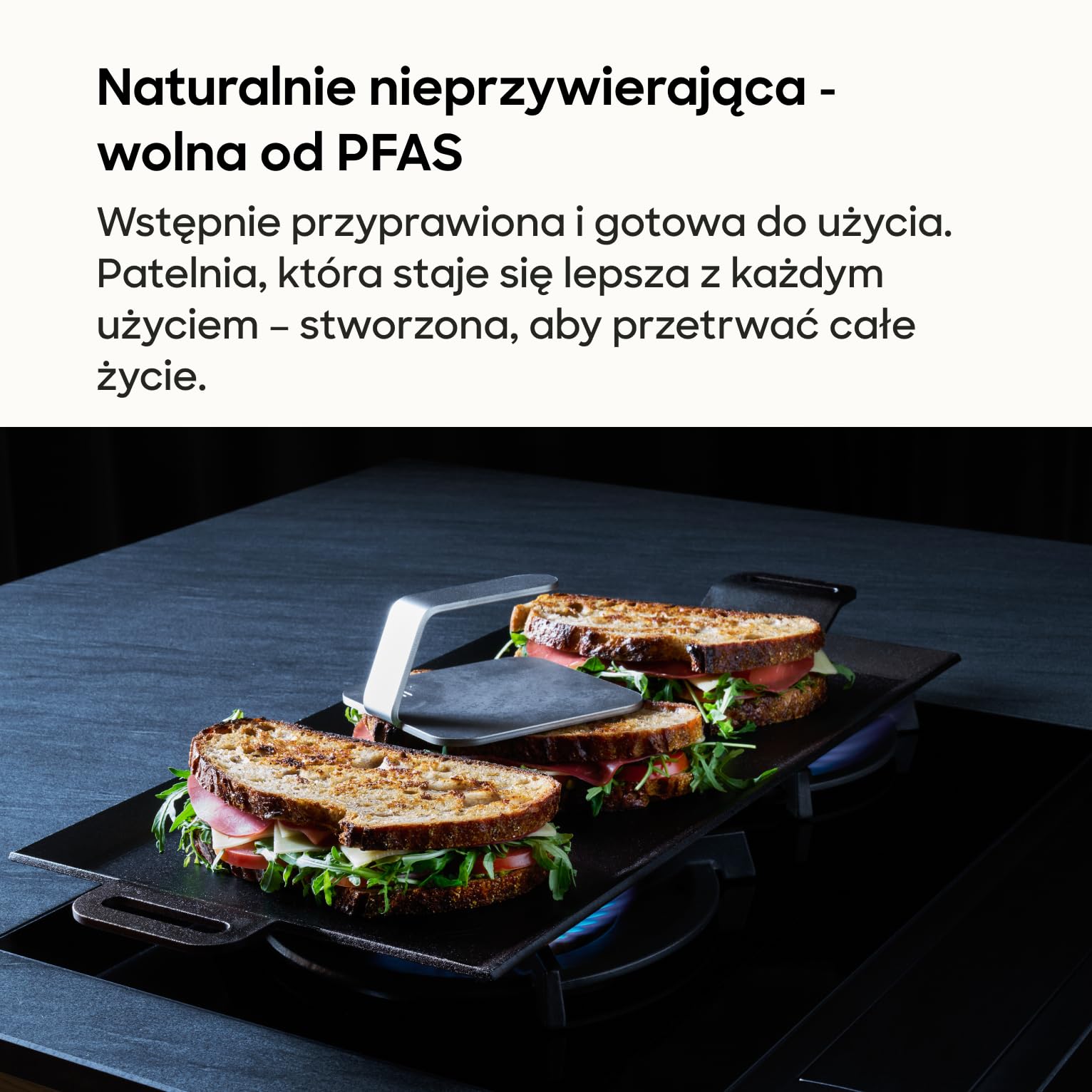 Gastrotools Płyta grillowa 62 × 27 cm – Plancha ze stali węglowej | Płyta Teppanyaki • Naturalna powierzchnia nieprzywierająca • Do indukcji i gazu • Do wnętrz i na zewnątrz