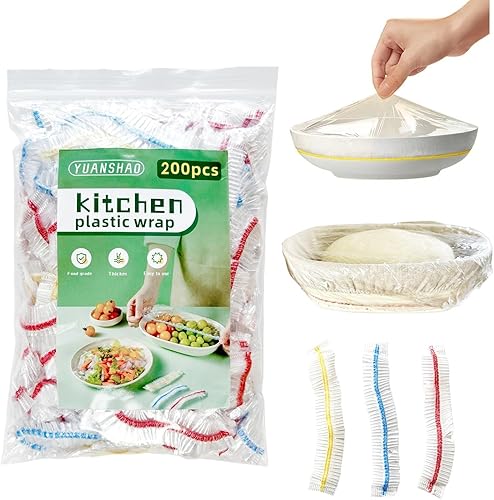 200 piezas de plástico engrosadas cubiertas para cesta de pan Banneton, cubierta elástica grande de almacenamiento de alimentos, envoltura de