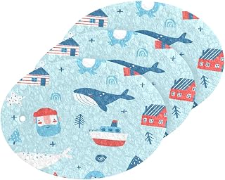North Marine Blue Ship Kitchen Sponges Cleaning Dish Sponges Non-Scratch Natural Scrubber Sponge for Kitchen Bathroom Cars, pack of 3