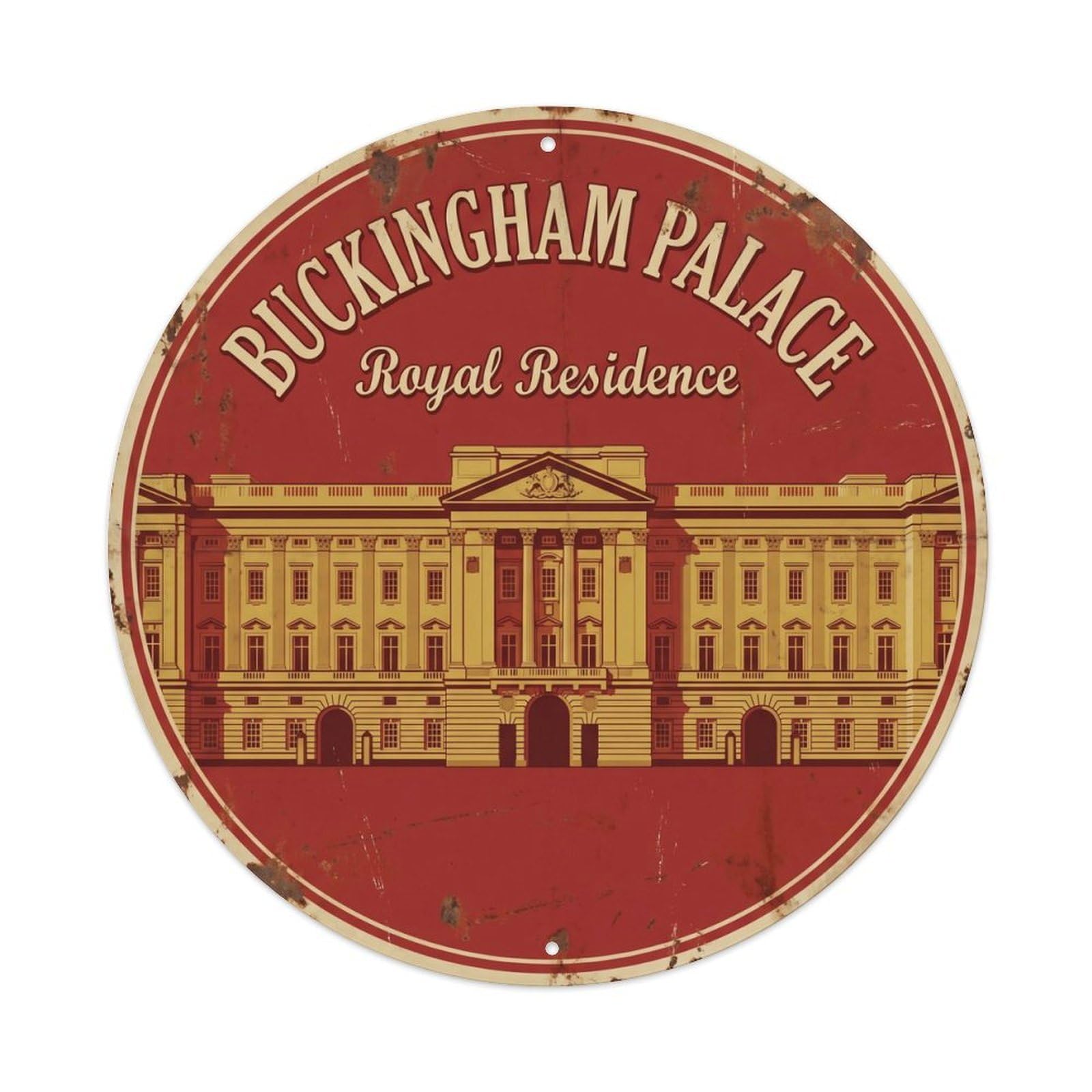 Vintage Travel Buckingham Palace London Metal Tin Sign Plaque