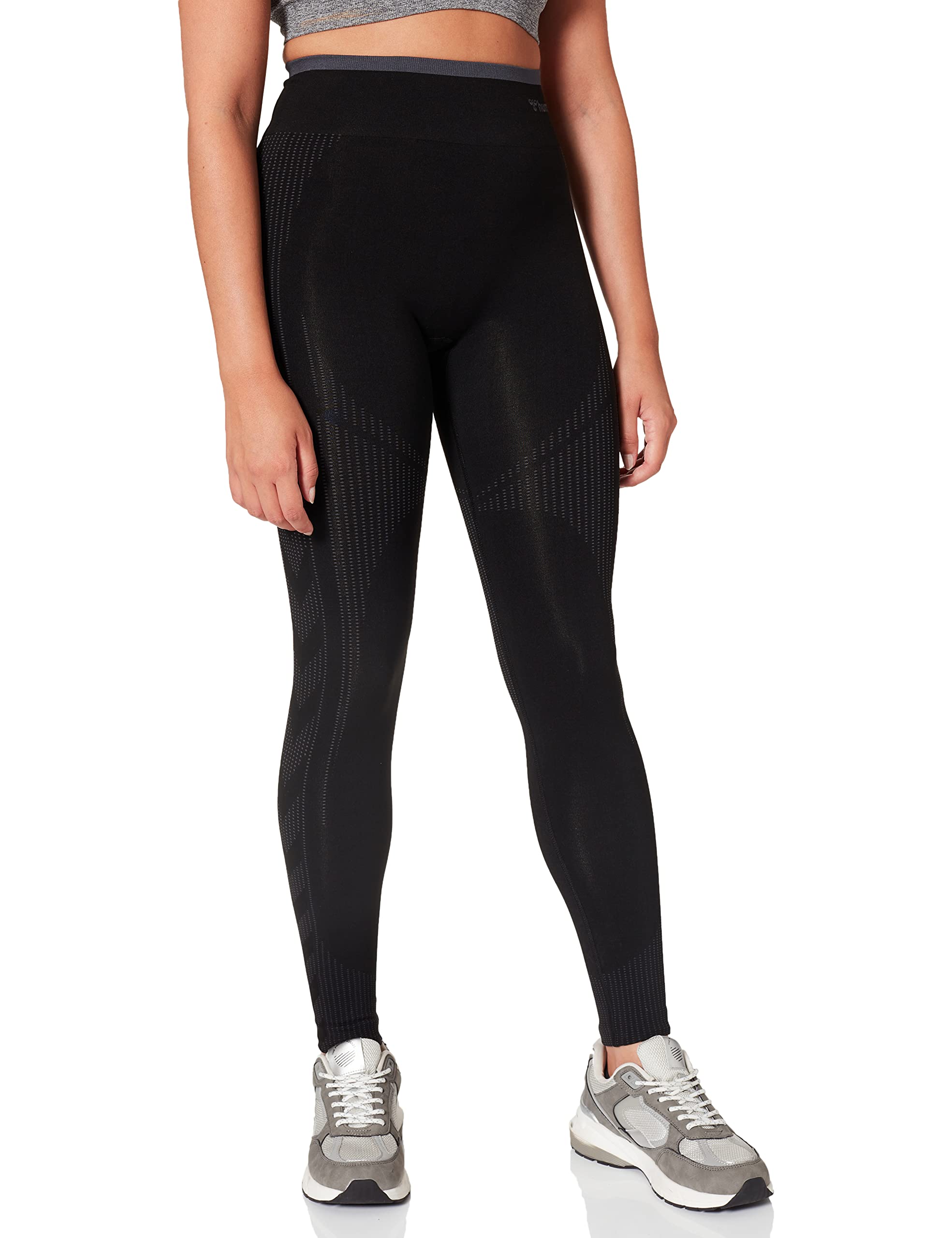 hummel hmlSIERRA Seamless HW Tights, Womens Leggings, Black/Asphalt, XS -