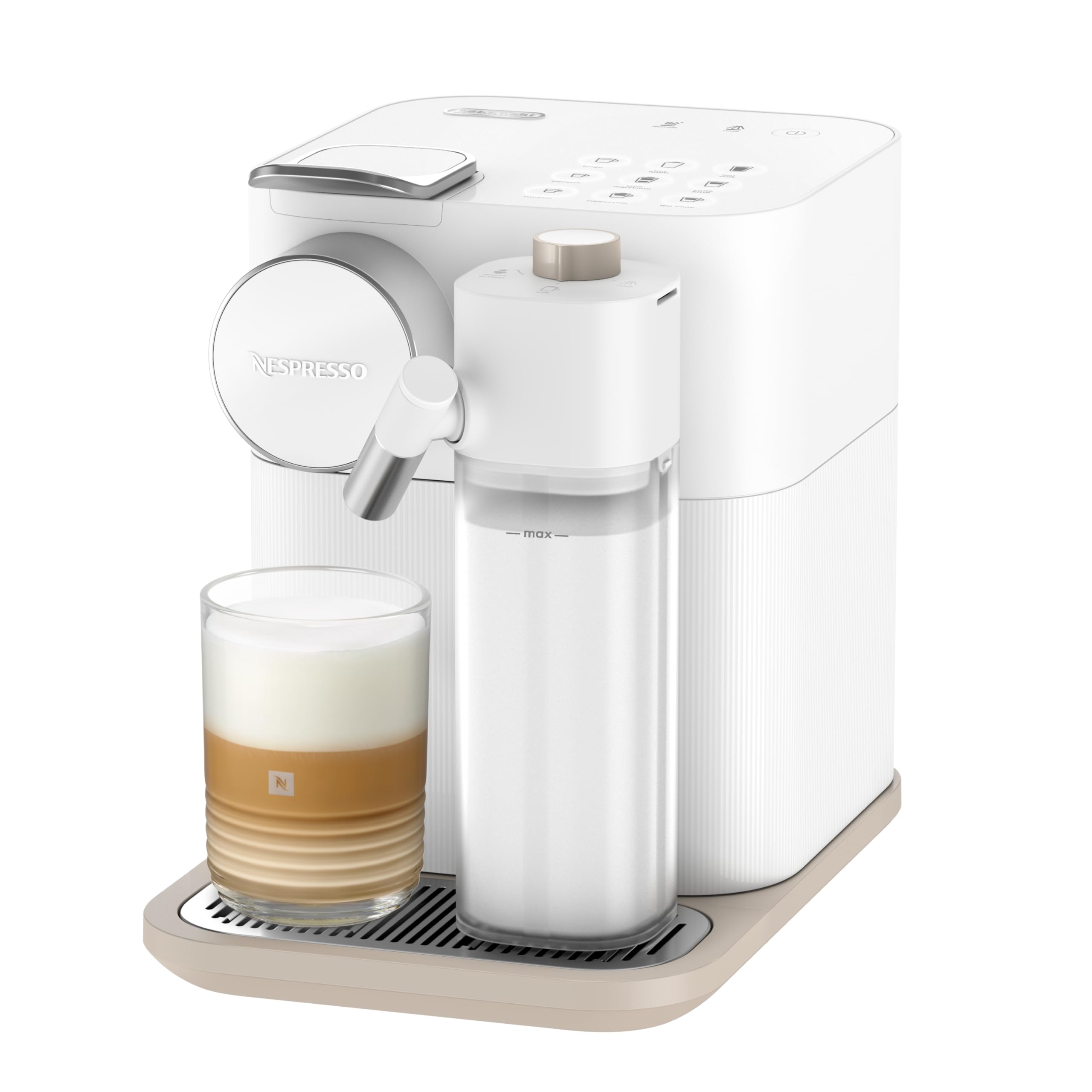De'Longhi Nespresso Gran Lattissima EN640.W, Cafetera Automática, Cafetera de Cápsulas Monodosis, Leche Espumada Automática, Presión 19 Bares, Cappuccino, Latte, 1400W, Blanco Fresco Vitalidad