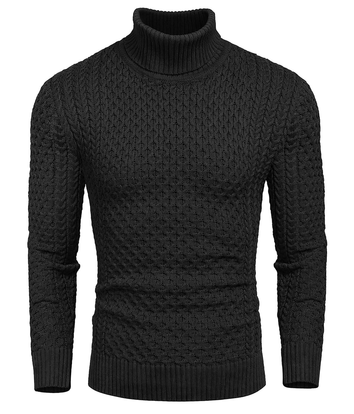 COOFANDY Men's Slim Fit Turtleneck Sweater Casual Knitted Pullover Sweaters | Twisted Kni…