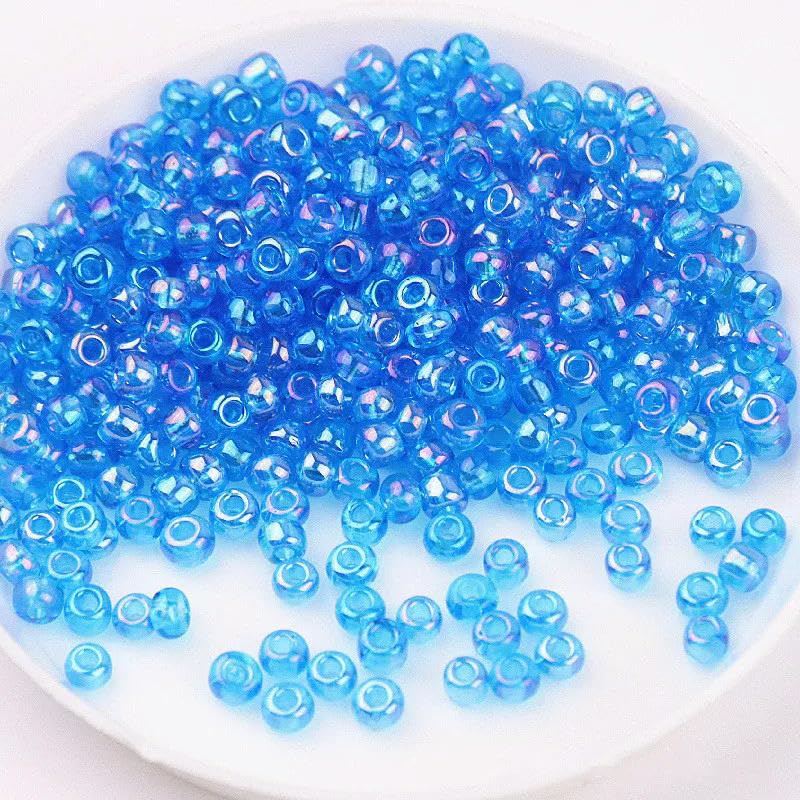 Szklane koraliki z nasionami małe koraliki 1,5-4 mm szklane koraliki ryżowe magiczny kolor przezroczyste imitacja kolorów rozproszone koraliki DIY koraliki akcesoria z frędzlami