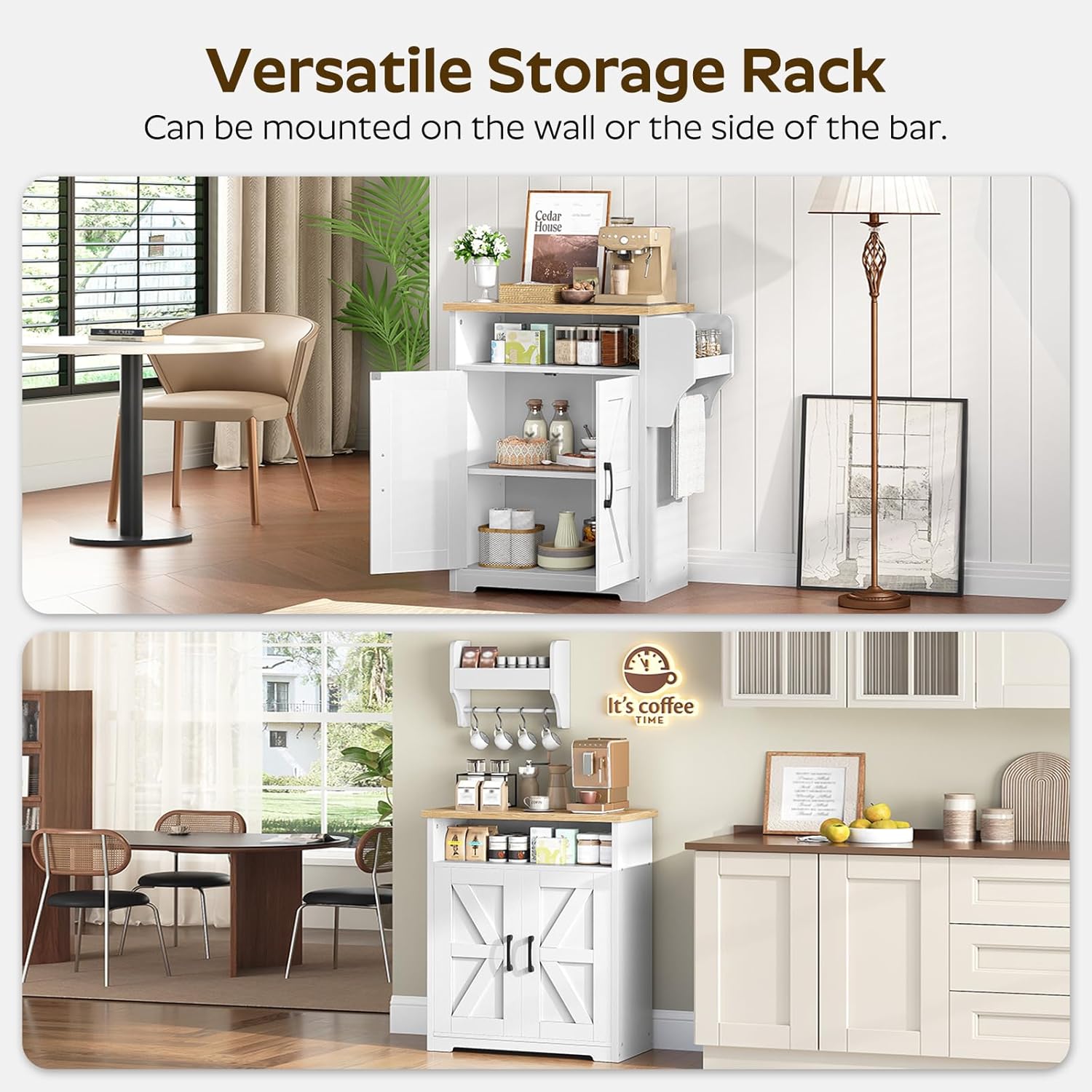 Multi-functional Coffee Bar Cabinet with Storage