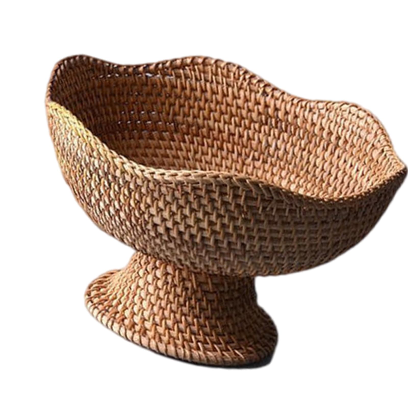 carotoe Interlaced Bread Storage Basket Ventilated Treat Tray for Fruits Puddings Dining Table Organization Home Deck Tray