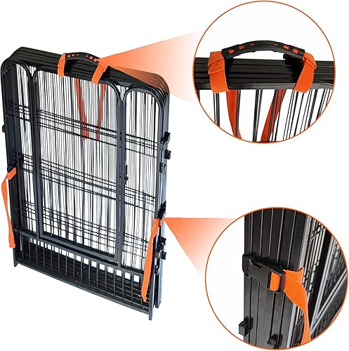 Miniatura 3 de BBpara - Correas de fácil transporte con asa, se ajustan a 6 paneles, 8 paneles, 12 paneles, 16 paneles de corralito para perros de todas las