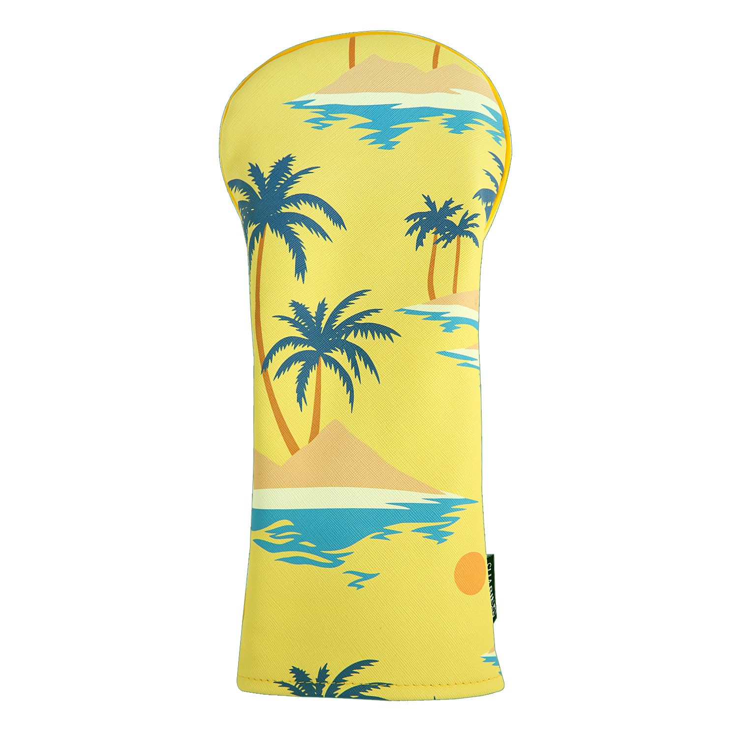 SHABIER Yellow Landscape with Palm Trees, Beach and Sea Golf Head Cover for Driver/Fairway/Hybird Club, One Set - Image 2