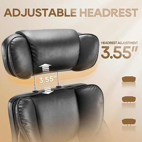 Miniatura 8 de COLAMY Silla de oficina con reposapiés retráctil, diseño ergonómico de respaldo alto, silla ejecutiva de escritorio para computadora con almohada